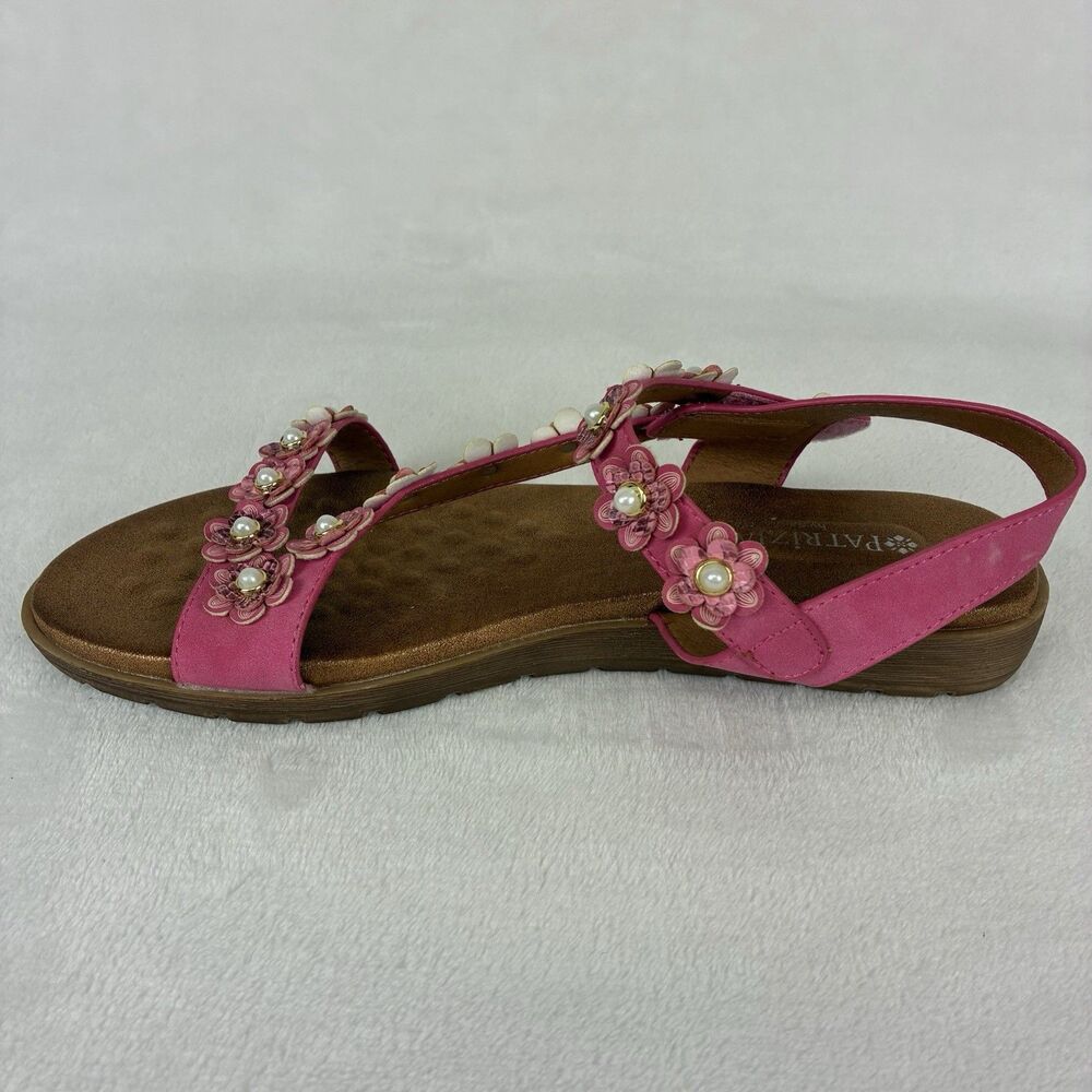 Patrizia Spring Step Pearlia Sandals Women’s 40 US 9 Pink Floral Embellished - Picture 9 of 11